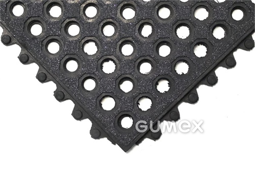 FATIGUE STEP GRIT TOP mit Löchern, 18mm, 900x900mm, NBR, Karbidkörnern, -20°C/+130°C, schwarz, 
